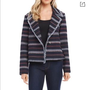 NWT Karen Kane women’s fringe trim jacket size small.